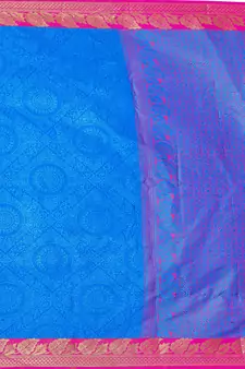 Kimisha Blue Banarasi Silk Jacquard Work Banarasi Saree With Running Blouse