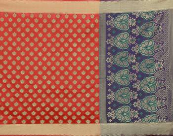 Kimisha Red Sana Silk Jacquard Work  art silk  Saree With Jacquard Blouse 4
