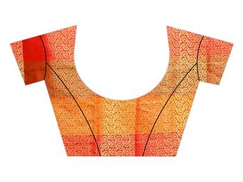 Kimisha Multicolor Sana Silk Jacquard Work Checks Pattern Saree With Running Blouse 3