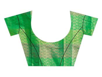 Kimisha Green, Multicolor Sana Silk Jacquard Work Checks Pattern Saree With Running Blouse 3