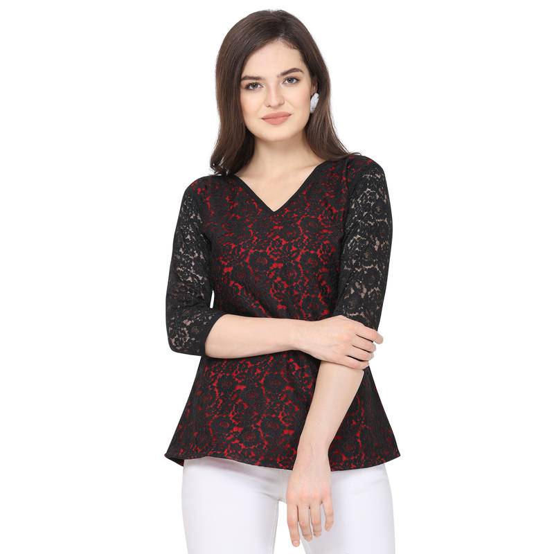 Black plain Net tops
