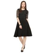 Black plain Crepe short dresses