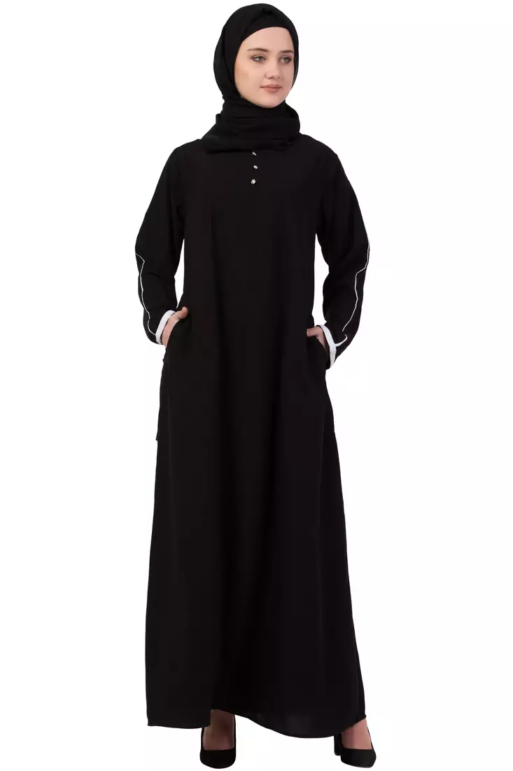 Black Plain Nida Abaya