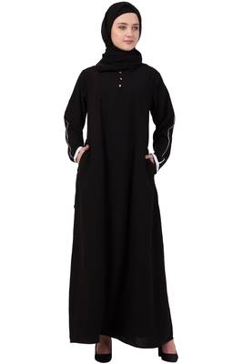 Black Plain Nida Abaya 1