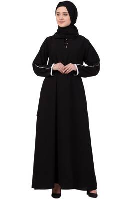 Black Plain Nida Abaya 2