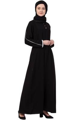 Black Plain Nida Abaya 4