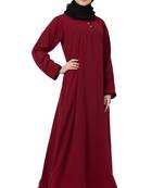 Maroon Plain Nida Abaya