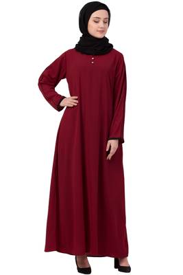 Maroon Plain Nida Abaya 5
