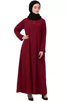 Maroon Plain Nida Abaya