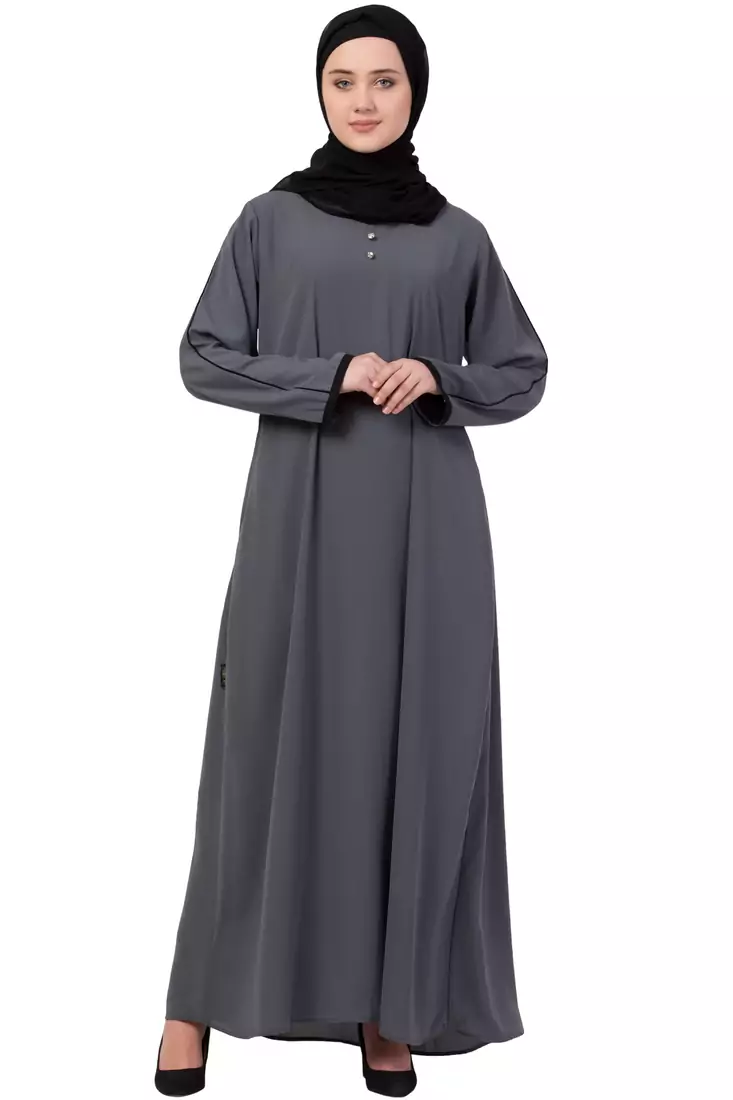 Grey Plain Nida Abaya