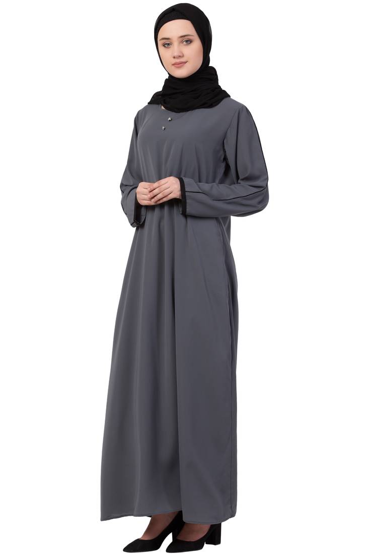 Grey Plain Nida Abaya