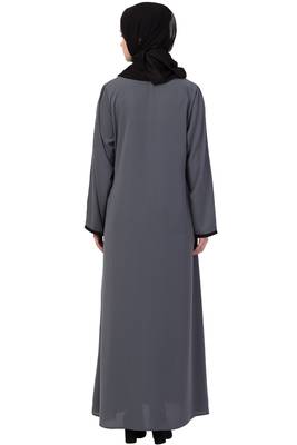 Grey Plain Nida Abaya 5
