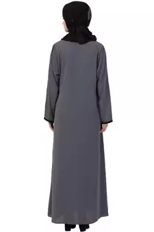 Grey Plain Nida Abaya