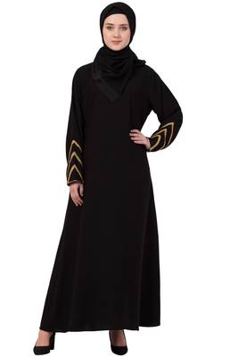 Black Plain Nida Abaya 1