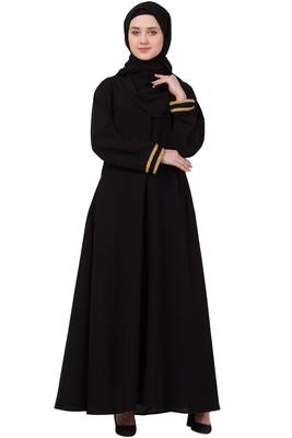 Black Plain Nida Abaya 1