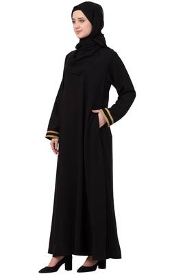 Black Plain Nida Abaya 2