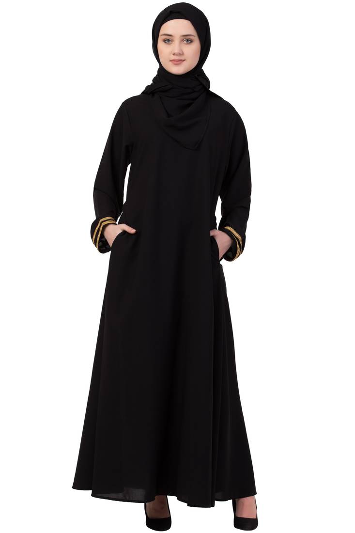 Black Plain Nida Abaya