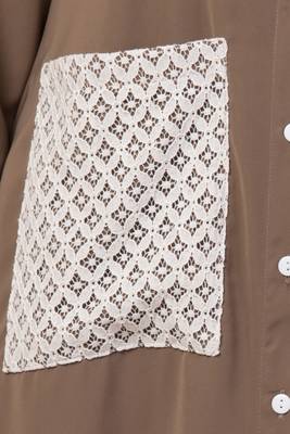 Beige Plain Nida Abaya 4