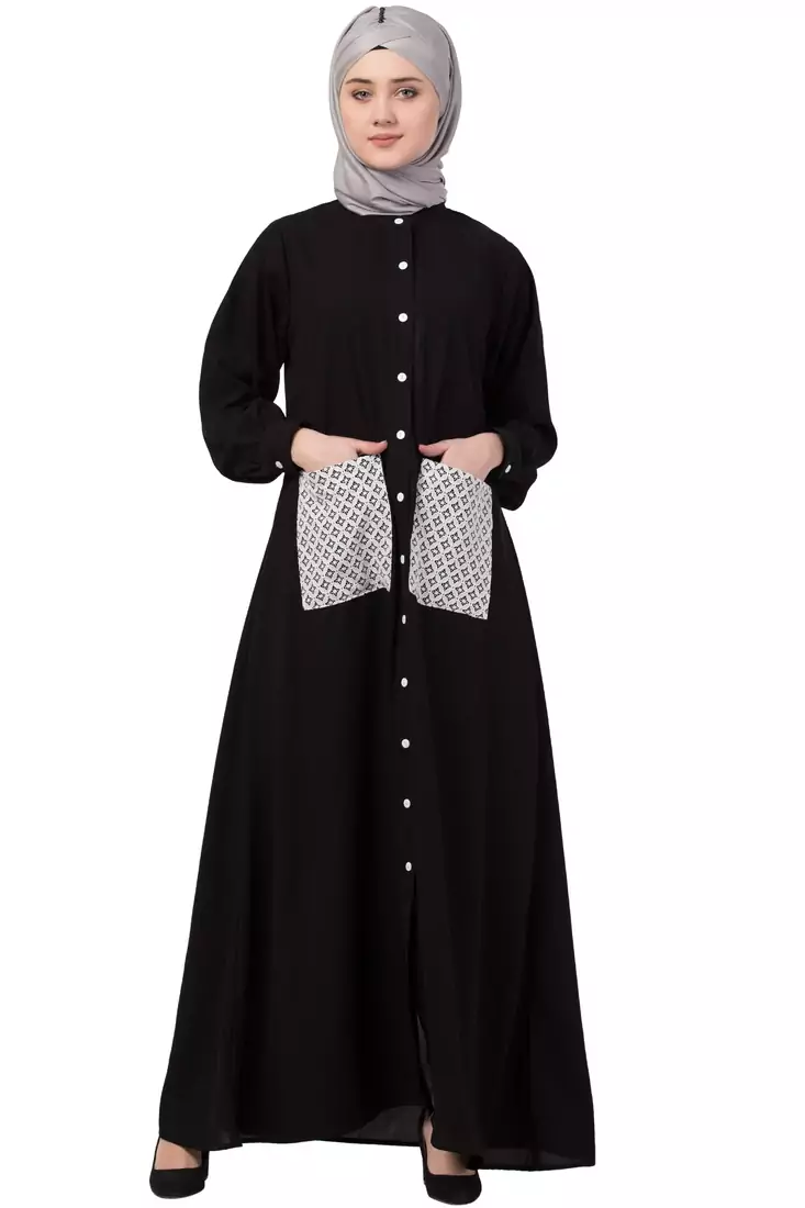 Black Plain Nida Abaya