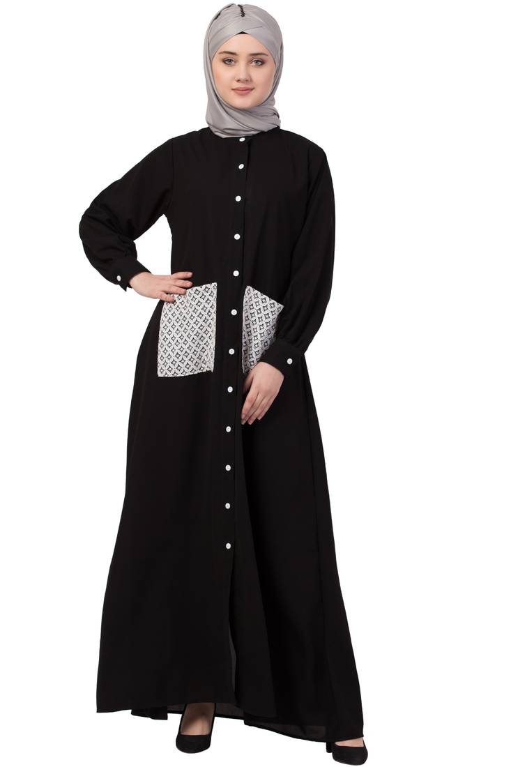 Black Plain Nida Abaya