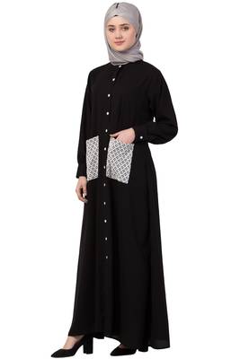 Black Plain Nida Abaya 3