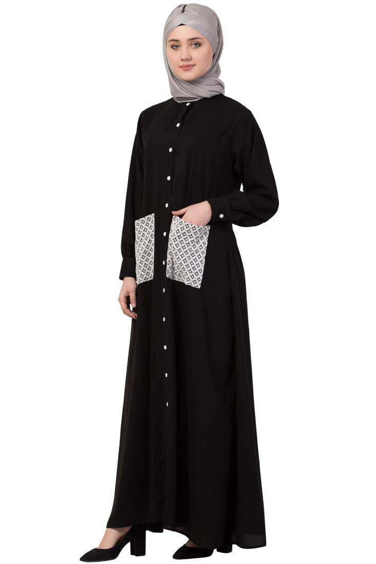 Black Plain Nida Abaya