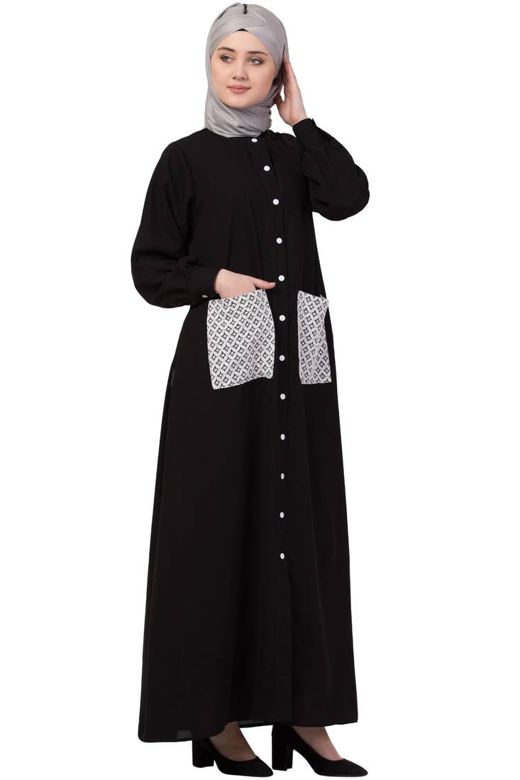 Black Plain Nida Abaya