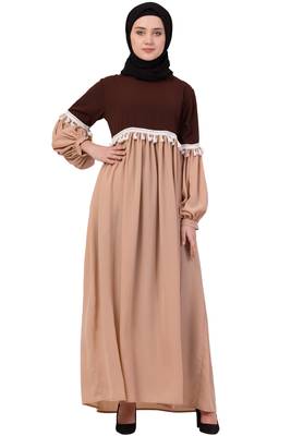 Brown Plain Nida Abaya 1