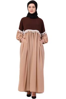 Brown Plain Nida Abaya 6