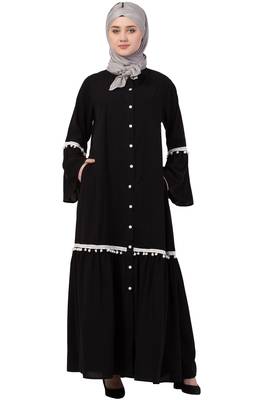 Black Plain Nida Abaya 1