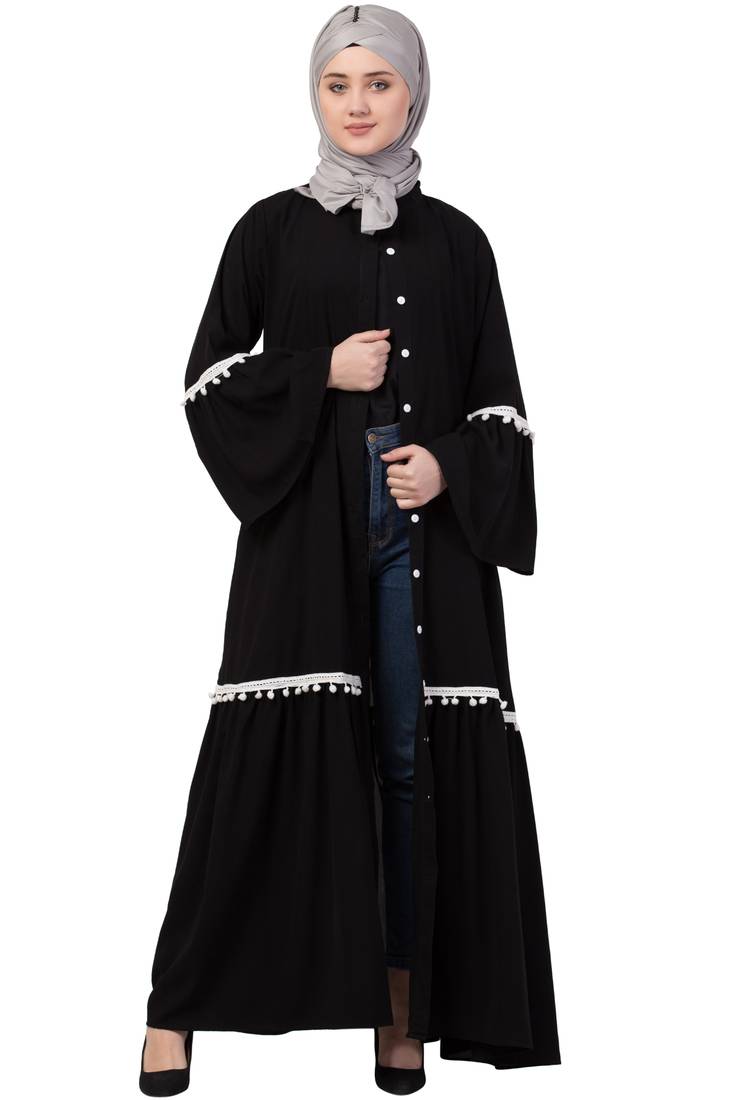 Black Plain Nida Abaya