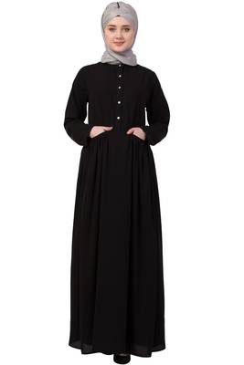 Black Plain Nida Abaya 1