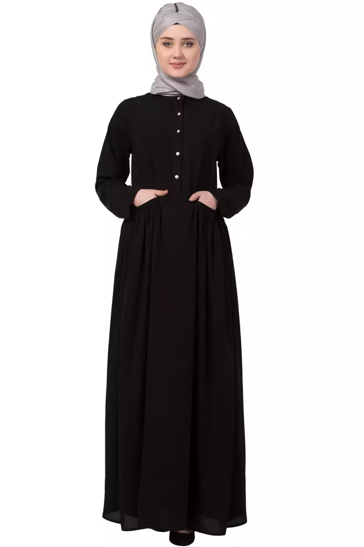 Black Plain Nida Abaya