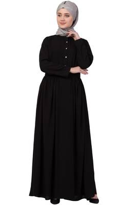 Black Plain Nida Abaya 2