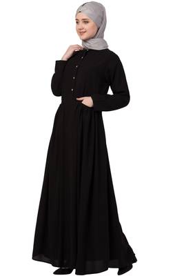 Black Plain Nida Abaya 3