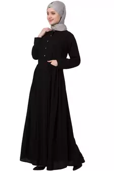 Black Plain Nida Abaya