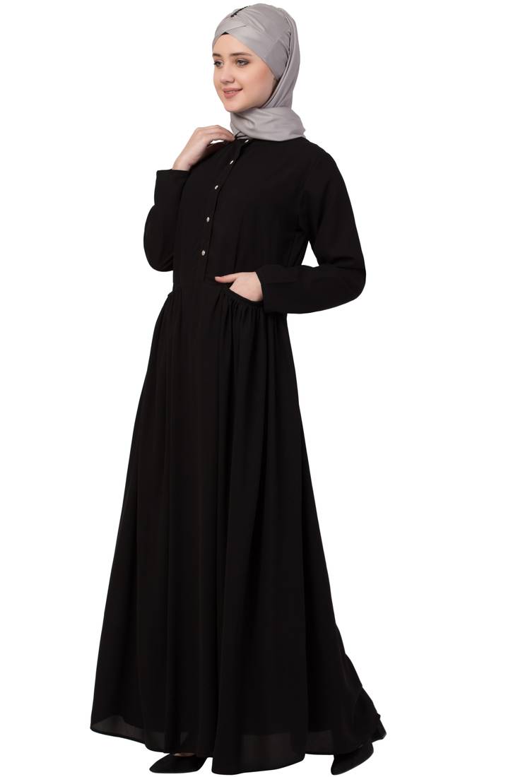 Black Plain Nida Abaya