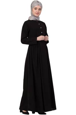 Black Plain Nida Abaya 4