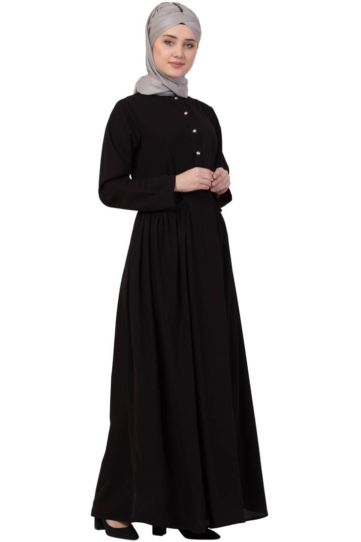 Black Plain Nida Abaya