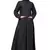 Black Plain Denim Abaya