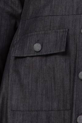 Black Plain Denim Abaya 5