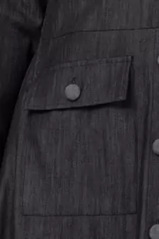 Black Plain Denim Abaya