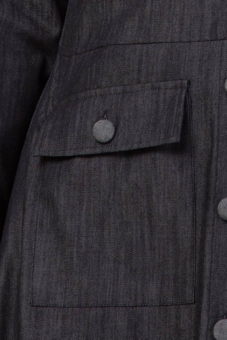 Black Plain Denim Abaya