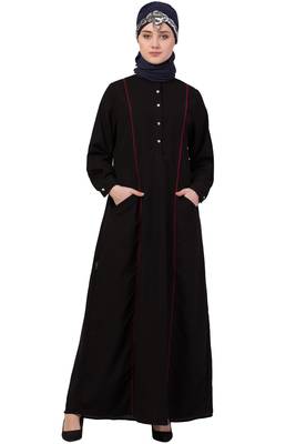 Black Plain Nida Abaya 1