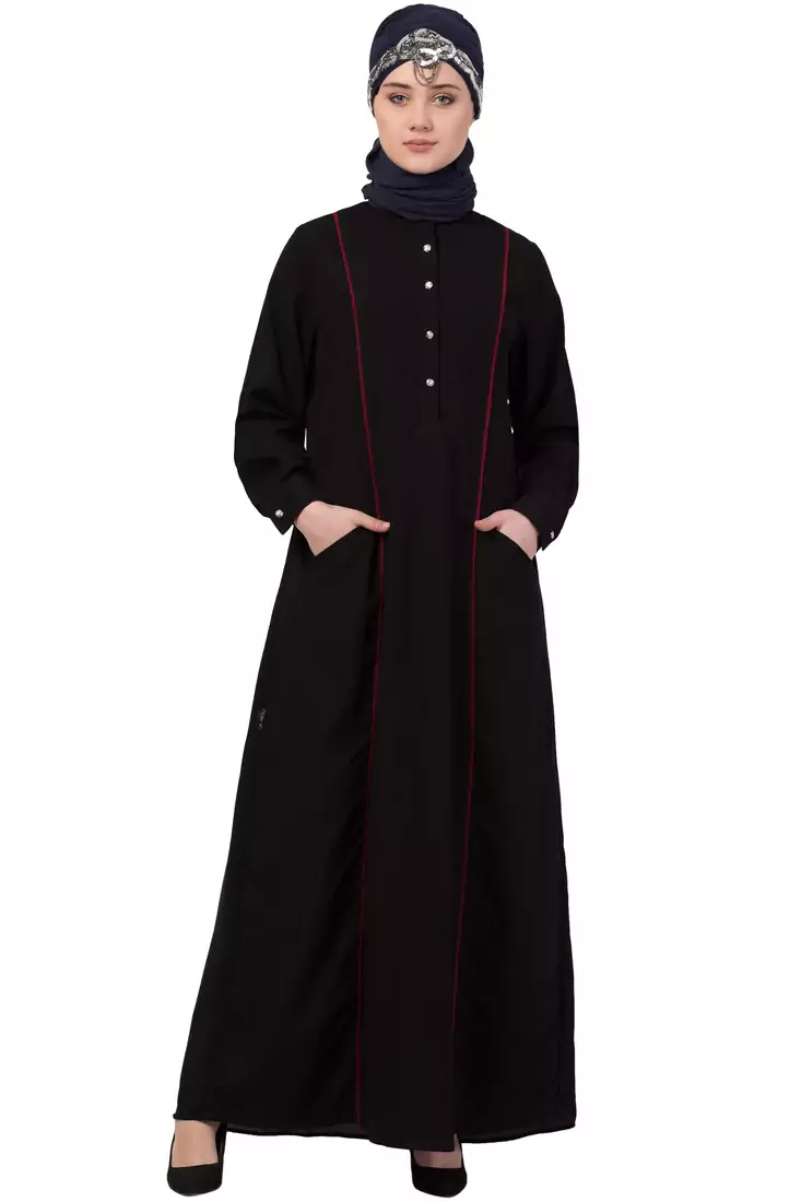 Black Plain Nida Abaya