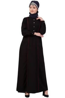 Black Plain Nida Abaya 2
