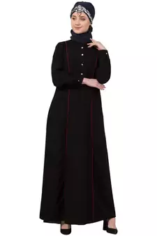 Black Plain Nida Abaya