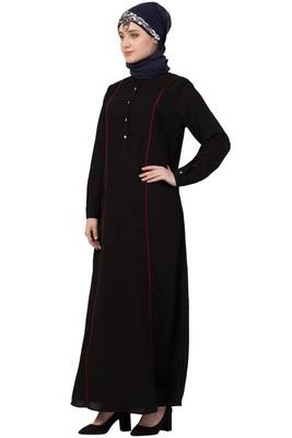 Black Plain Nida Abaya 3