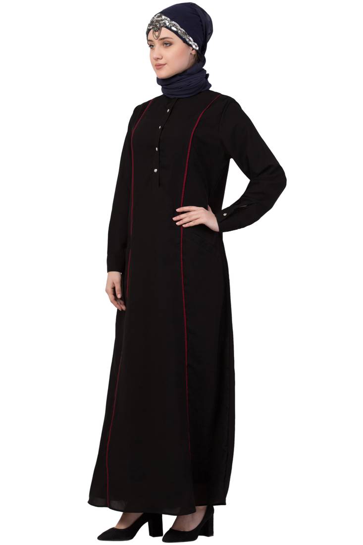 Black Plain Nida Abaya