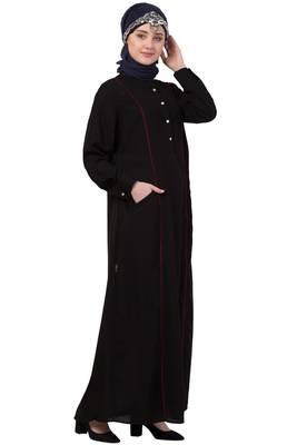 Black Plain Nida Abaya 4